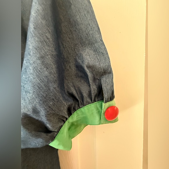 VINTAGE ANNE CRIMMINGS UMI Collections Silk Dress Multicolor with Red Collar - Picture 5 of 8